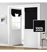 HOMEIDEAS 100% Blackout French Door Curtains, Privacy Door Curtains for Door Window, 26 X 40 Inch...