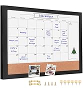 Umtiti Monthly Calendar Dry Erase White Board & Cork Bulletin Board,13