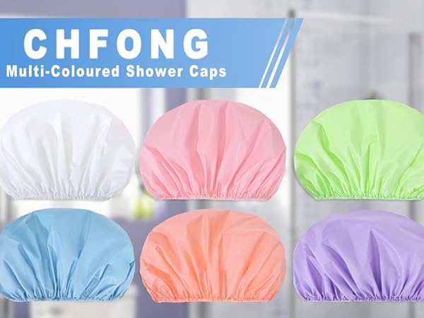 6 PCS Double Side Waterproof Shower Caps