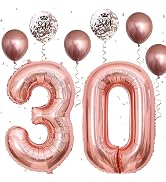 30th Birthday Decorations for Women, 30th Birthday Party Decorations with Giant Foil Number 30 Ba...