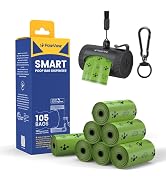 PawView Dog Poop Bags Rolls with Retractable Poop Bag Holder, Leak Proof and Extra Thick Lavender...