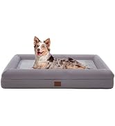Eterish Orthopedic Dog Bed for Large Dogs (3 inches Thick) Plush 4 Sides Pet Bed L