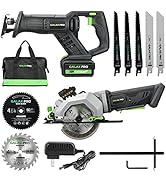 GALAX PRO Circular Saw and Reciprocating Saw Combo Kit with 1pcs 4.0Ah Lithium Battery and One Ch...