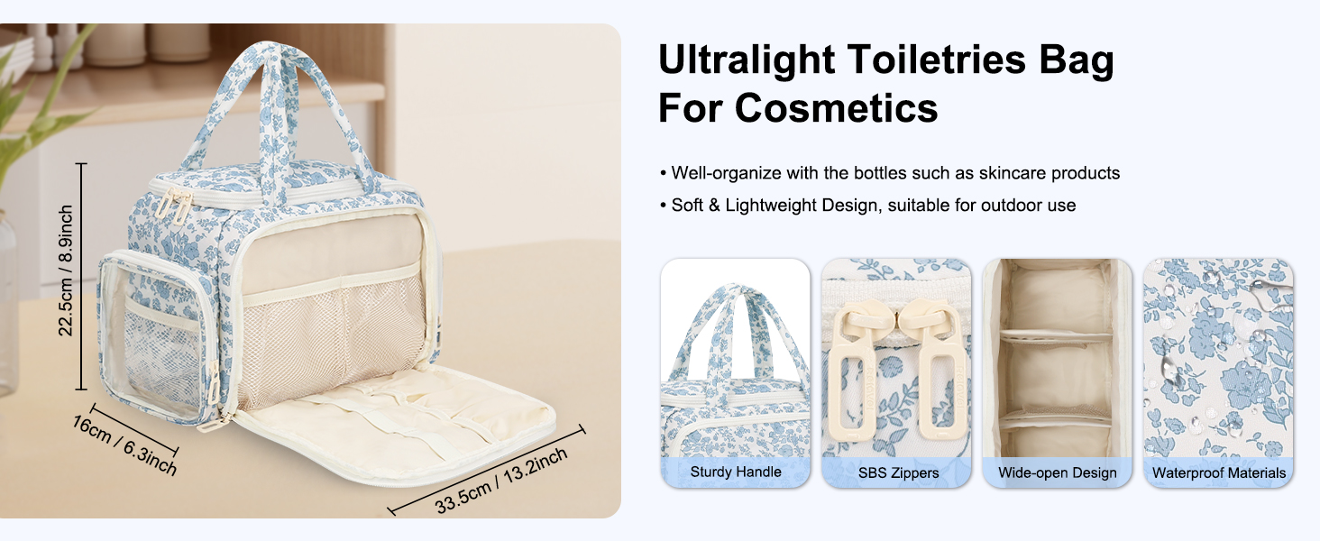 dual-handle cosmetic bag