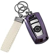 WEESMILE Car Keychain, Stretchy Car Key Ring Key chain for Women Men, Small Nylon Key Fob with An...