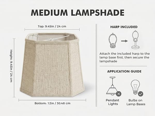 lamp shade size