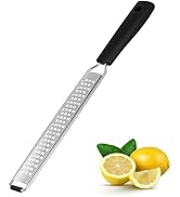 Zester Grater with Protective Cover – Fine Stainless Steel Lemon Zester cheese shredder for Kitch...