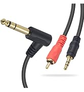 Poyiccot 1/4 inch to RCA Adapter & 1/4 inch to 3.5mm Adapter Stereo Audio Y Splitter Cable Suppor...