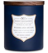 Manly Indulgence Woodland Escape Scented Jar Candle for Men, Wood Wicked Candle, 15 oz - Cool Min...