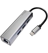 USB c hub ethernet,USB C Hub with RJ45 Gigabit Ethernet,Thunderbolt 4/3 to Ethernet Adapter,USB C...