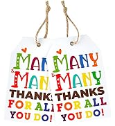 joycraft 100Pcs Thank You Gift Tags with String, Many Many Thanks for All You Do Tags, Colorful K...