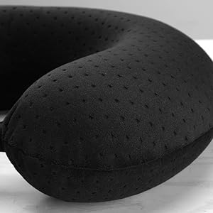 Memory foam travel pillow with velvet cover