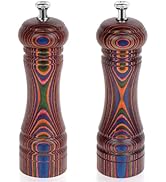 2 Pack Pakka Wood Salt and Pepper Grinder Set, Wooden Salt and Pepper Mill Set, Salt and Pepper S...