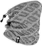 Botack Neck Warmer Gaiter Fleece Knitted Double Layer Winter Neck Scarf 3 in 1 Beanie Hat Mens Wo...