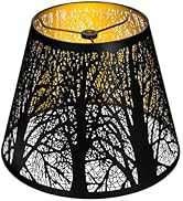 Small Lamp Shade, ALUCSET Barrel Metal Lampshade with Pattern of Trees for Table Lamp and Floor L...