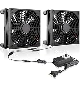 MEGAttA Computer Fan with AC Plug,80mm x25mm Cooling Fan PC 12V Case Fans,100-240vAC to 3-12vDC V...