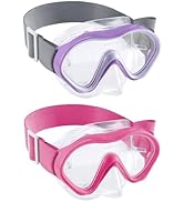 Aegend 2 Pack Kids Swim Goggles with Nose Cover for Kids 3-15, Knitted Fabric Strap, Anti-Fog 180...