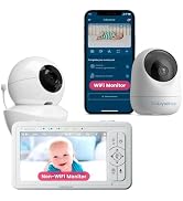 Babysense HDS2 Non-WiFi 5” HD Baby Monitor with Camera and Audio & Bonus WiFi Security Camera wit...