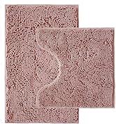 Bathroom Rugs Sets 2 Piece,Super Absorbent Chenille Bath Mats and U-Shaped Toilet Rug,Strong PVC ...