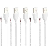 shibagoods USB 2.0 Male 2Pin Pigtail Cable 1.64ft,24AWG 2A 5V Type A USB Extension Cable, DIY Rep...