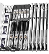 Nicpro 22PCS Metal Mechanical Pencils Set in Case, Art Drafting Pencil 0.5, 0.7, 0.9 mm & 2 PCS 2...