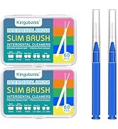 Kingbzis 120 PCS Interdental Brushes,4 Sizes Braces Brush for Cleaner Between Teeth Floss Picks D...
