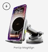Bracketron MagAlign 15W MagSafe Car Charger Mount, Vent/Windshield/Dash | 15W MagSafe wireless ch...