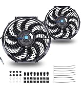 FGJQEFG 12 Inch Universal Slim Fan Push Pull Electric Radiator 12V 80W High Performance Cooling F...