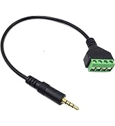 Poyiccot 3.5mm Speaker Wire Adapter, 3.5mm (1/8") 4 Pole Stereo TRRS Male Jack to AV 4 Screw Term...