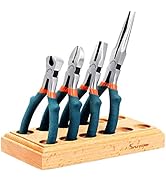 SPEEDWOX Beading Pliers Set for Jewelry Making 4 Pcs with Wood Pliers Block Mini Linesman Combina...