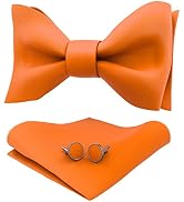 Adam Young Men's Self Tie Bow Tie Sets w/Pocket Squares & Cufflinks Sami-Glossy Satin Classy Bowt...