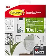 Command and 3M Claw Picture Hanging Kit, 10 lb Medium Picture Hanging Strips 8 Pairs (16 Strips) ...