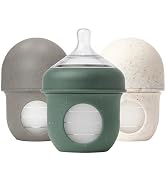 Boon Nursh Bottles - Silicone Baby Bottles Help Ease Colic Symptoms - Formula and Breast Milk Onl...