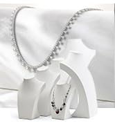 Oirlv White Leather Jewelry Bust Necklace Display Stand Trade Show Jewelry Holder (H:15.28")