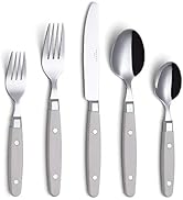 ANNOVA Silverware Set 20 Pieces Stainless Steel Cutlery Color Handle With Rivet/Retro Flatware - ...