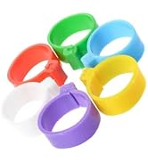 Seadiquiet 100 Pcs 16mm Coloured Plastic Chicken Leg Rings Poultry Foot Bands Chicken Identificat...