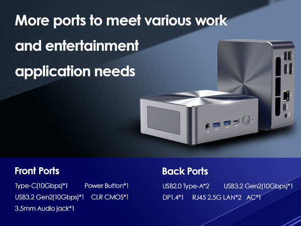 More ports to meet various workand entertainmentapplication needs