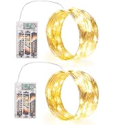 SINAMER Fairy Lights Battery Operated, 2 Packs 5m 50LED Led Mini Twinkle Copper Wire Firefly Star...