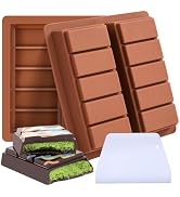 FUNBAKY Dubai Silicone Chocolate Bar Mold - 1-Inch Deep Cavities, Large Thick Candy Bar Mold, Ide...