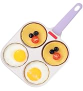 JUSTUP Nonstick Egg Frying Pan,4-Cup Divided Grill Pan Omelet Pan with Ergonomic Handle,Pancake P...