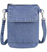 Energather Cell Phone Purse, Small Denim Purses Crossbody Bags for Women, Retro Jean Phone Bag Ad...