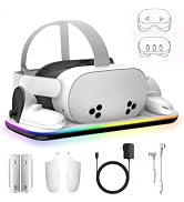Charging Dock Compatible with Meta Oculus Quest 3/3S, VR Headset Controller Accessories, Charging...