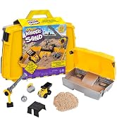 Kinetic Sand, Construction Site Folding Sandbox with 2lbs Play Sand & Toy Truck, Sensory Toys for...