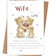gerdiny Anniversary Card Gifts for Wife, Romantic Wedding Anniversary Card Gift for Wife from Hus...