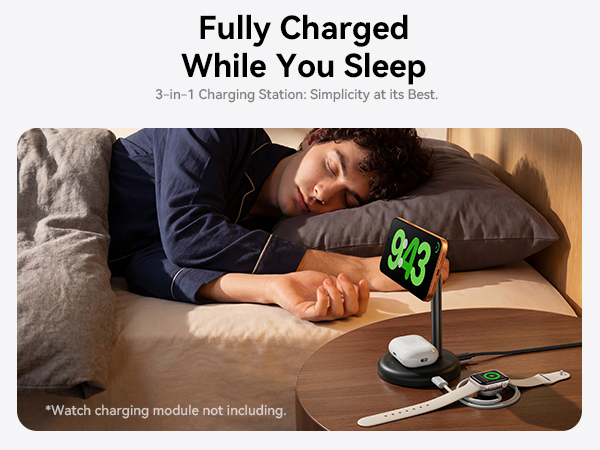 our magnetic charger includes atmosphere LED light strip,making it the perfect bedside companion