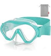 Aegend Kids Swim Goggles Snorkel Diving Goggles with Nose Cover for Kids 3-15, Knitted Fabric Str...