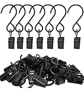 AMZSEVEN Stainless Steel S Hooks Curtain Clips, 50 Pack Hanging Party Lights Clips, Hangers Gutte...