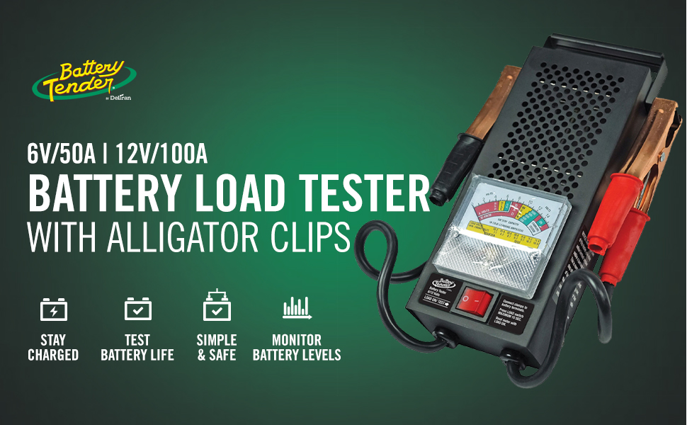 Battery Tender Battery Load Tester for Automotive 12 Volt and 6 Volt Batteries Easily Test Batteries