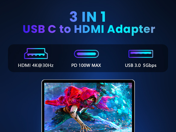 USB C TO HDMI ADAPTER 4K30