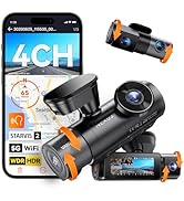 Vantrue N5S 4 Channel 360 Degree 2.7K Dash Cam, 4CH STARVIS 2 Night Vision, 2.7K+1080P*2+1440P Fr...